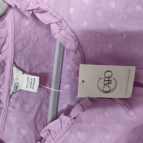 NWT CATO PLUS SIZE SWISS DOT PEASANT TOP - Picture 6 of 8